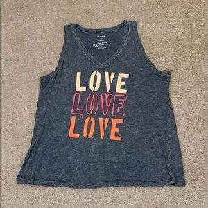 Torrid Charcoal Tank with Love Graphic